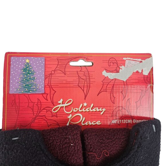 Holiday Place 44in Snowman Christmas Tree Skirt Plush Fabric Buttons Stitching - Picture 3 of 11